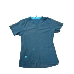 Carhartt Scrub Top V-Neck‎ Teal Blue Medical Uniform Workwear Top Size S
